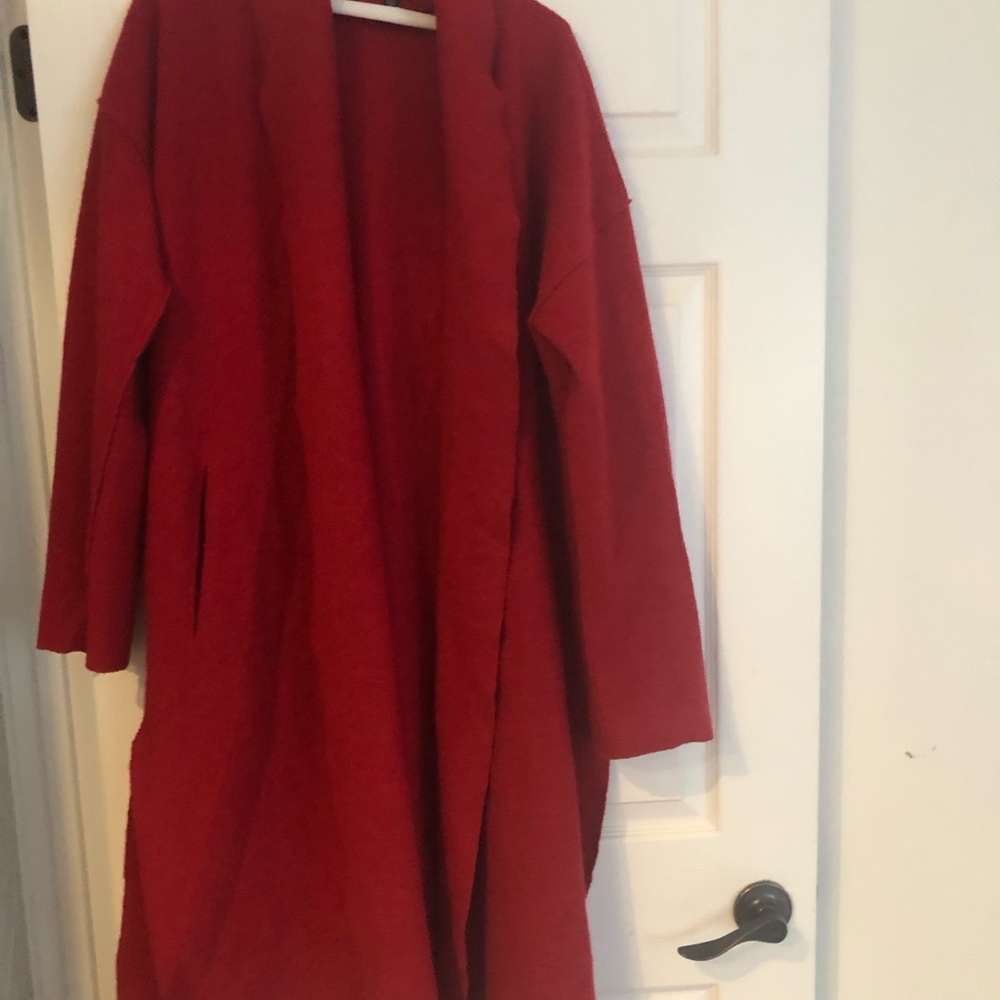 Eileen Fisher wool Red coat - Picture 5 of 9
